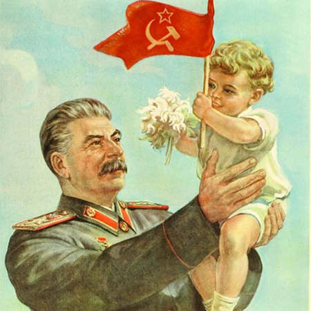 TOP-art-oil-painting-Russia-font-b-STALIN-b-font-with-baby-SOVIET-LEADER-JOSEPH-font
